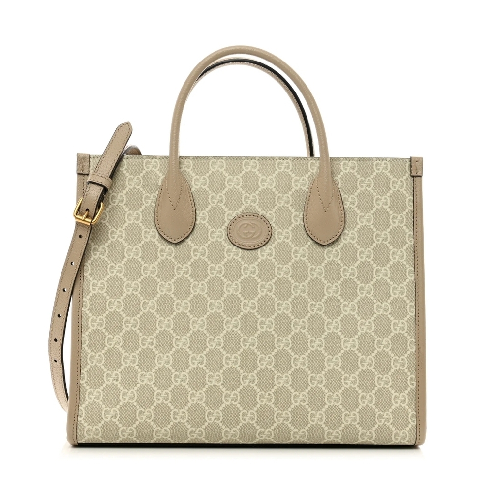 Gucci Beige and Tan Monogram Tote